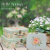 Decor Paperboard Suitcases (Set of 3) Decorative Storage Boxes Storage Gift Boxes With Lids for Photo Storage Home Decoration, Wedding, Birthday, Anniversary and New Year Gift Decoration (Blossom and Dots)