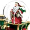 Decor Thommas Kinkade Santa Claus is Comin' to Town Musical Snowglobe Train Car by The Bradford Exchange