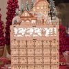 Decor Wooden Christmas Advent Calendar, Countdown to Christmas, LED Holiday Decoration, Battery Operated, Reindeer Village