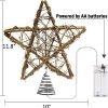 Decor Christmas Tree Topper Farmhouse Christmas Decor Christmas Tree Decorations Rattan Natural Christmas Tree Star with 10 Warm LED Lights for Rustic Christmas Ornaments Holiday Seasonal Decoration 10 Inch