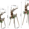 Decor Set of 3 Reindeer Tealight Candle Holders, Standing Iron Metal Christmas Decorations, Glass Votive Candle Holder, Durable and Rust-Proof Holiday Tabletop Centerpiece and Display