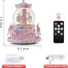 Decor Carousel Music Box Horse Gift, Remote Control Plug in Musical Snow Globe for Girls Women Daughter Wife, Usb Charge 8-Horse Snow Globes Birthday Anniversary Valentine Gift Play Multiple Songs