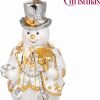 Decor Miss Christmas Collection Fancy Snowman Blown Glass Christmas Tree Ornament (Elegant White Snowman)