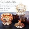 Decor Color crystal glass Storage Jar with Lids, Candy Jar Food Jar Wedding Candy Containers Crystal Jewelry Box Household Storage