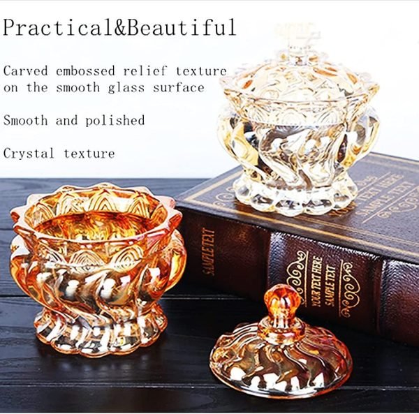 Decor Color crystal glass Storage Jar with Lids, Candy Jar Food Jar Wedding Candy Containers Crystal Jewelry Box Household Storage