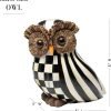 Decor Courtly Stripe Owl, Black-and-White Owl Decor, Fall Owl Decor for Home