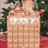 Decor Wooden Christmas Advent Calendar, Countdown to Christmas, LED Holiday Decoration, Battery Operated, Reindeer Village