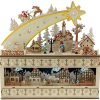 Decor Wooden Christmas Advent Calendar, Countdown to Christmas, LED Holiday Decoration, Battery Operated, Reindeer Village