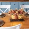 Decor Jar Lights Centerpiece Table Decorations for Dining Room Farmhouse Coffee Table Decor Tray with 3 Jars Flowers Christmas Centerpieces Decor for Kitchen Living Dining Room, Orange