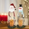 Decor 2 Pack Christmas Candle Lantern with LED Lights, Metal Lighted Santa Claus Lanterns for Christmas Holiday Home Decorations
