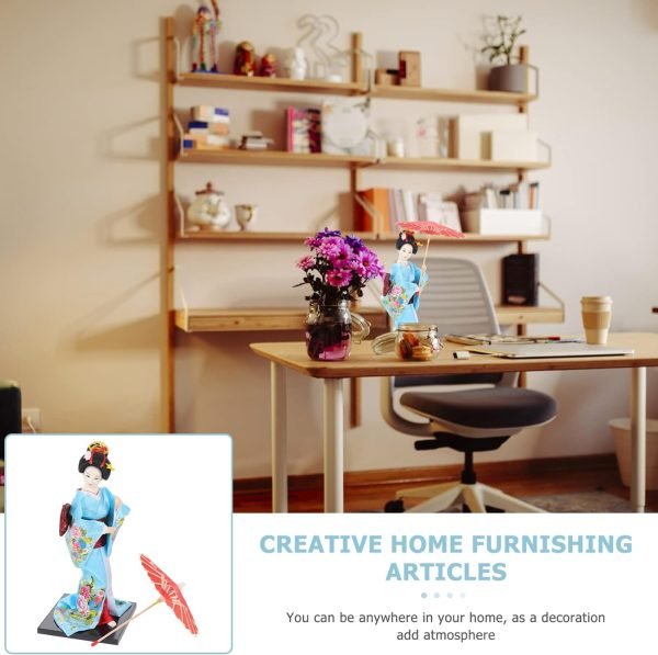 71R3FCJVkmL._AC_SL1500 Decor Japanese Geisha Kimono Doll Collectible Figurines Traditional Craft Desktop Ornaments for Home Restaurant Table Decors