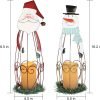 Decor 2 Pack Christmas Candle Lantern with LED Lights, Metal Lighted Santa Claus Lanterns for Christmas Holiday Home Decorations