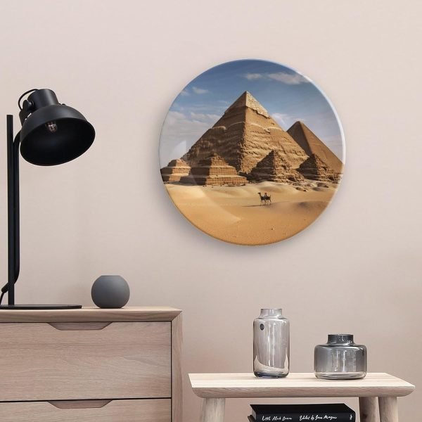 71T1m1IhlZL._AC_SL1500 Decor Ancient Egypt Pyramid Ceramic Decorative Plate Bone China Decorative Plates with Display Stand Dinner Plates Art Crafts Ceramic Ornaments for Wall Hanging Decoration