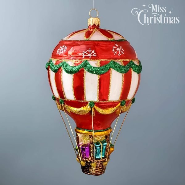 Decor Christmas  Collection Holiday Balloon Blown Glass Christmas Tree Ornament (Balloon with Gifts)