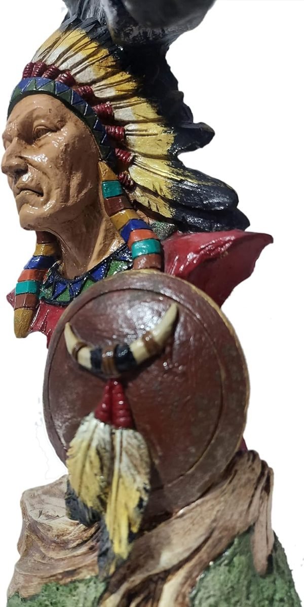 Decor Native American Indian Chief and Horse Statue Ethnic Unique Handmade Sculpture Indian Warrior Bust Home & Office Decor Farmhouse Gift Idea