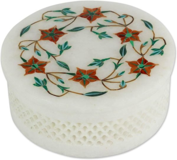 71X23_OJvYL._AC_SL1500 Decor Mughal Garland Marble Inlay Jewelry Box