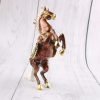 Decor Horse Trinket Box Metal Enameled Animal Figurine Collectible Wedding Jewelry Ring Holder Organizer Unique Gift Home Decor (Brown)