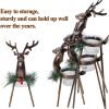 Decor Set of 3 Reindeer Tealight Candle Holders, Standing Iron Metal Christmas Decorations, Glass Votive Candle Holder, Durable and Rust-Proof Holiday Tabletop Centerpiece and Display