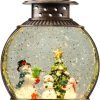 Decor Snow Globe Lighted Christmas Decorations, Musical Christmas Snow Globe Lantern with Swirling Glitter, Santa and Elk, Christmas Holiday Party Gifts and Decorations