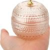 Decor Glass Jewelry Jar Apple Shaped Box Clear Candy Containers Small Trinket Box Crystal Cosmetic Holder Powder Puff Container Box for Rings Earrings Necklace Candy Dish