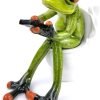 Decor Frog Figurines Decor Funny Cute Craft Resin Frog Sculpture Statue for Home Office Desk Tabletop Bathroom Decoration, Ornament Gift (Fishing Frog)
