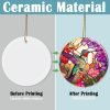 Decor Christmas Ornament, Christmas Decoration, Holiday Present Idea, Heirloom Keepsake, Round Ceramic, Gift Exchange, Gift Idea, Hummingbird