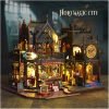Decor DIY Miniature Dollhouse Kit Magic Castle,Tiny House to Build Live in,Mini Handmade Unzip 3D Wooden Puzzle Furnishing Decor Model(ES012-Holo Magic City)