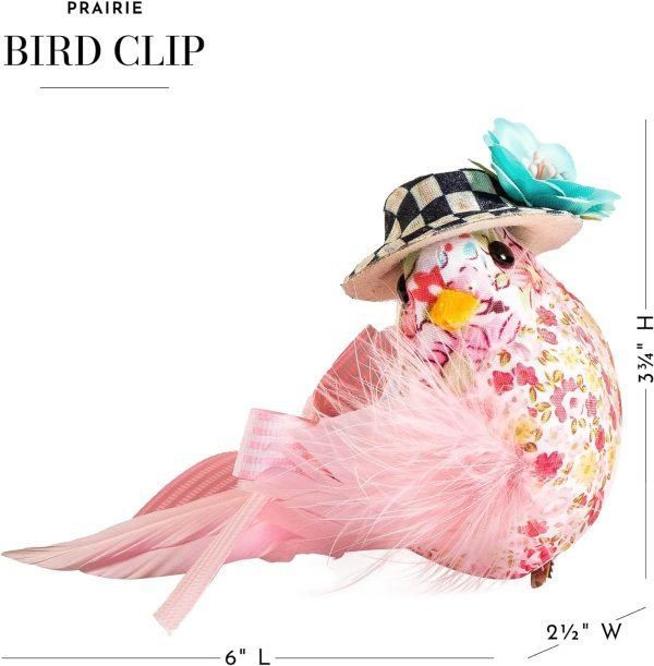 Decor Prairie Bird Clip, Spring and Easter Tree Decoration, Cute Bird Decoration for Home