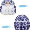 71g115ApxTL._AC_SL1500 Decor Owl Jewelry Box Meditation Aromatherapy Organizer Owl Shape Jar with Lid Aromatherapy Decoration Owl Shape Aroma Jar Ceramic Owl Jar Desktop Decor Ceramic Storage Jar