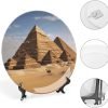 71h2J6-md2L._AC_SL1500 Decor Ancient Egypt Pyramid Ceramic Decorative Plate Bone China Decorative Plates with Display Stand Dinner Plates Art Crafts Ceramic Ornaments for Wall Hanging Decoration