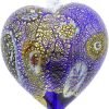 Decor Glass Of Venice Murano Glass Heart Christmas Ornament Millefiori Blue and Gold. Blown Glass Christmas Ornament for Holiday Decor, Italian Handmade