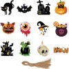 71hrlX1eJTL._AC_SL1500 Decor Halloween Ornaments for Tree Decorations - Scary Pumpkin Skull Ghost Halloween Hanging Ornaments Paper Card, Halloween Tree Ornaments with Ropes for Trick or Treat Party Decor - Pack of 12