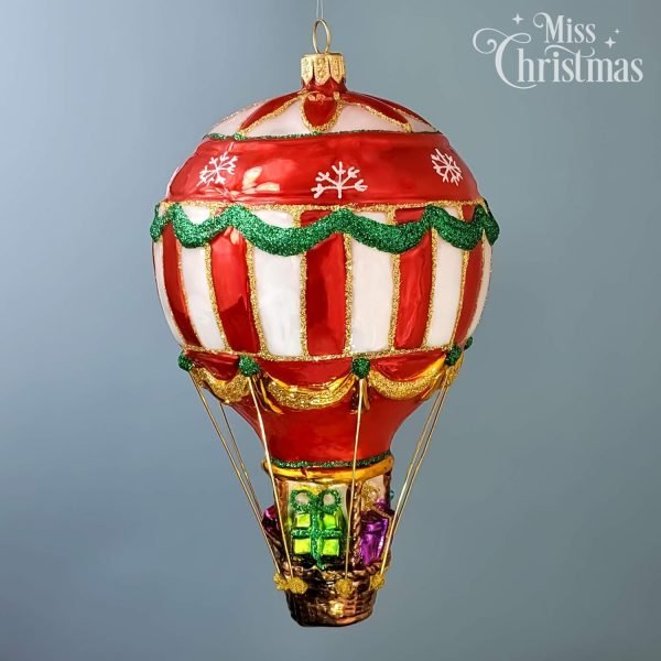 Decor Christmas  Collection Holiday Balloon Blown Glass Christmas Tree Ornament (Balloon with Gifts)