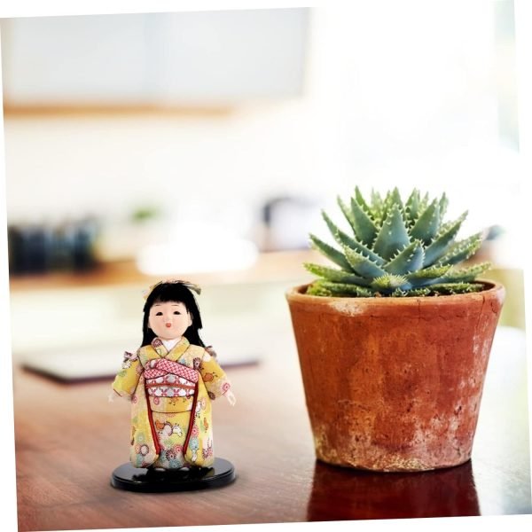 Decor 2pcs Japanese Doll Wood Toys Geisha Kabuki Doll Model Car Ornament Asian Kimono Doll Figurine Asian Kimono Figure Japanese Kabuki Dolls Toy for Kids Decorations Child Aldult Cloth