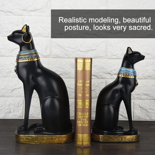 Decor Egyptian Cat Statue, Egyptian Bastet Collectible Figurine Cat Goddess Statue, Animal Statue Ornament, Household Room Ornament Crafts Gifts Great Decoration for Home or