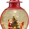Decor Snow Globe Lighted Christmas Decorations, Musical Christmas Snow Globe Lantern with Swirling Glitter, Santa and Elk, Christmas Holiday Party Gifts and Decorations