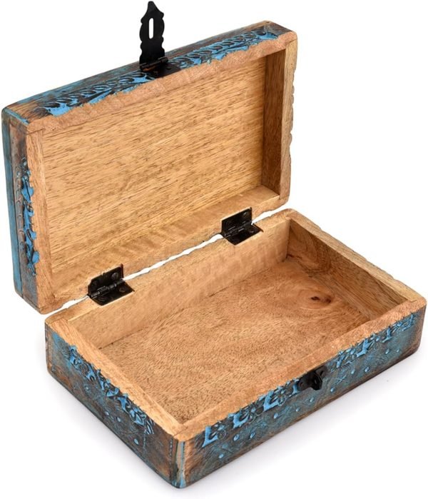 71swQw33pGL._AC_SL1500 Decor Wooden Jewelry Box, Tarot Box, Celestial Home Decor, Witch Box, Tree of Life, Trinket Box |Size- 8" x 5" x 2.5",| Decorative Storage Bin