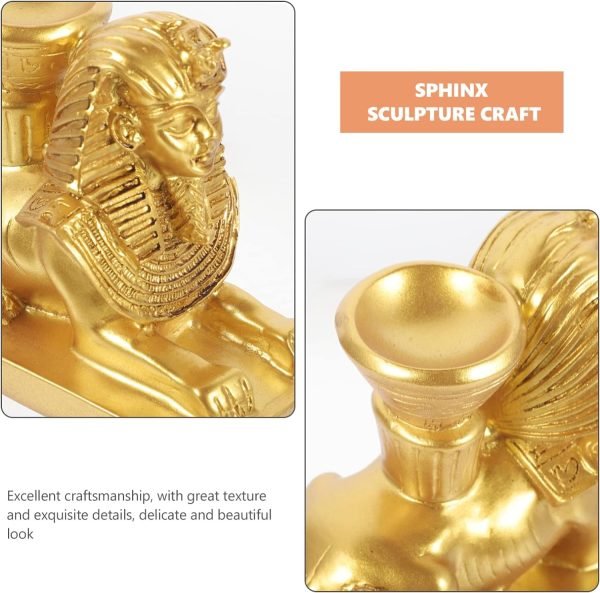 Decor 4pcs Egyptian Pharaoh Ornaments Sphinx Head Statue Sphinx Egypt Statue Sphinx Aquarium Decorations Resin Crafts Home Statue Tutankhamun Office Environmental Resin Desktop