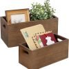 Decor Wood Open Storage Boxes Mail Organizer Bins Letter Holder Box Rustic Wooden Boxes for Storage Nesting Storage Box Set 2