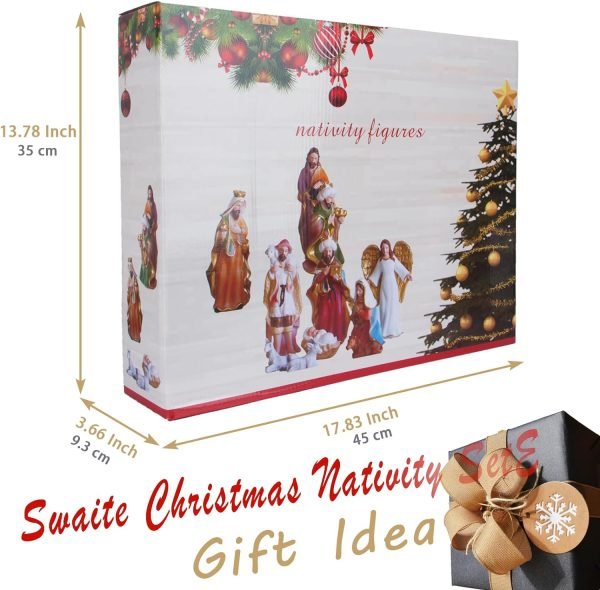 71vS9W57JkL._AC_SL1500 Decor Christmas Nativity Set,7.5" Colorful Collectible Religious Decoration, Indoor Holiday Decoration in Gift Box 11-Piece Set