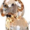 Decor Crystal Dog Puppy Cute Valentines Day Sweet Gifts Figurine Collection Animal Collectible Ornament Lovely (Gold)