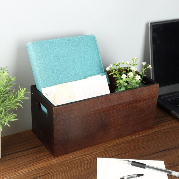 Decor Wood Open Storage Boxes Mail Organizer Bins Letter Holder Box Rustic Wooden Boxes for Storage Nesting Storage Box Set 2