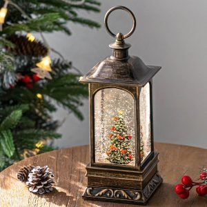 Decor Christmas Snow Globes, Cardinal Christmas Tree Water Lantern, USB Powered & Battery, Holiday Decorations Gifts for Family, Children or Friends