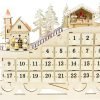Decor Wooden Christmas Advent Calendar, Countdown to Christmas, LED Holiday Decoration, Battery Operated, Reindeer Village