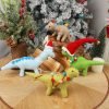 Decor Christmas Felt Dinosaurs Ornaments Set of 4, Xmas Wool Dinosaur Hanging Decor, Felt Animal Crafts Woodland Cute Christmas Tree Wreath Decor for Home Dinosaur Themed Birthday Party Supplies