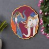 8156SaqIn8L._AC_SL1500 Decor Craft Handpainted Pichwai Cow Painting On Wooden Plate For Home Decor, Handmade Gifts, Indian Art, Ethnic Wall Decor (12 X 12 INCH) BY Crafted Creations.