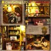 Decor DIY Miniature Dollhouse Kit, Tiny House Kit with Dust Proof Cover and Music Box, DIY Wooden Dollhouse Kit Miniature House Kit, Creative Room Idea for Adult Magic House DIY Kits