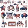 Decor 36 Pcs 4th of July Ornaments for Tree Patriotic Wooden American Flag Ornaments Memorial Day Tree Decorations Red White Blue Hanging Decorations for Tree Independence Day Party (Classic)