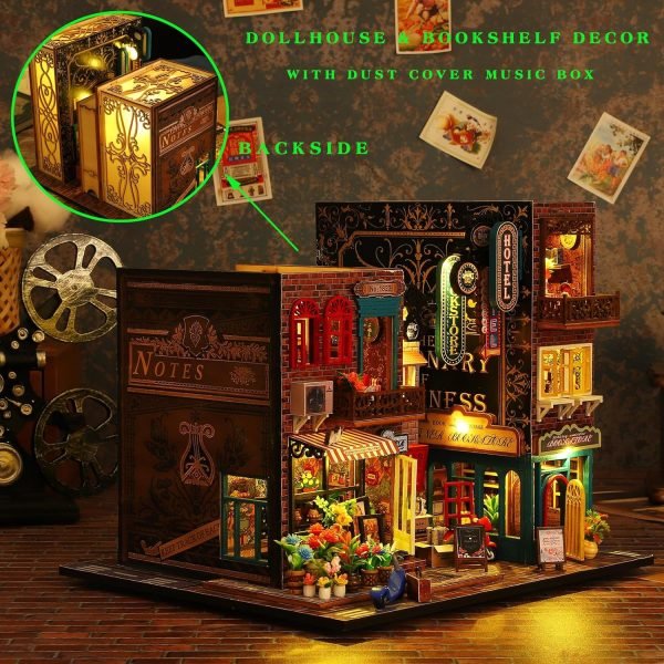 Decor DIY Miniature Dollhouse Wooden Furniture Kit,Handmade Mini Modern Villa Model,1:24 Scale Creative Doll House Toys ES009