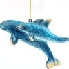 Decor Hand-Painted Dolphin Ornament (Mother and Child) - Unique Coastal Christmas Decor for Your Tree, Ideal for Baby's First Christmas, Beach Themed, Blue Ornaments, or Nautical Xmas Trees